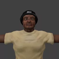 Human Black Man Low-poly  3D model