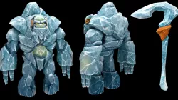 Ice Golem Character low poly modeling for game Low-poly  3D model