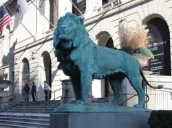Iconic Lion at the Steps of the Art Institute of Chicago (south)
