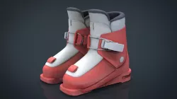 kids Ski Boots Low-poly  3D model