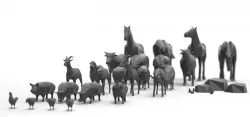 Low poly 3d farm animals Low-poly  3D model