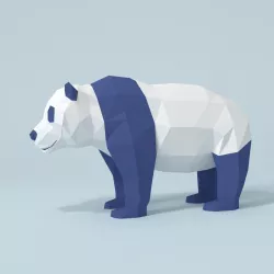  LOW POLY Cartoon Panda Bear Low-poly  3D model