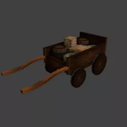 Low poly cartoonish Medieval Cart Low-poly  3D model