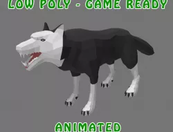 Low Poly Wolf 3D Model - Animated Low-poly  3D model