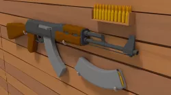 LowPoly Ak47 Low-poly  3D model