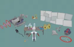 Lowpoly Science Lab Props Low-poly  3D model