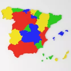 Map of Spain Low-poly  3D model