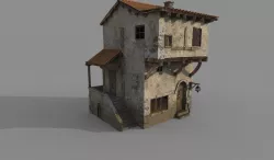 Medieval House low poly Low-poly  3D model