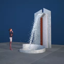 Modern Concrete Torrent Fountain 3D model