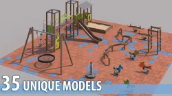 Modern playground 3 3D model
