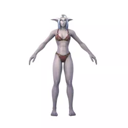 Nightelf Female Full Rig and HumanIK Low-poly  3D model