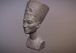 Photorealistic Crowned head of queen Nefertiti 3D model