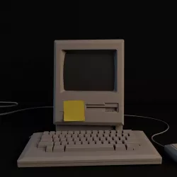 Retro 80s Apple Mac Computer 3D model