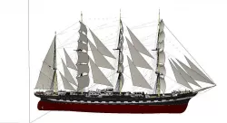 Russian Ship Kruzenshtern Low-poly  3D model