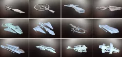 Sci-fi war spaceships collection Low-poly  3D model