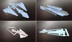Sci-Fi War Spaceships collection Low-poly  3D model