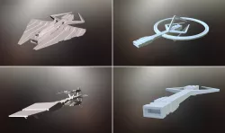 Sci-Fi war spaceships collection Low-poly  3D model