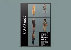 Set of standing lowpoly 3D women Low-poly  3D model