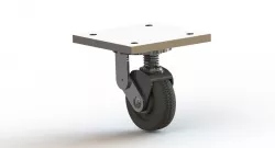 Simple Caster Wheel with Shock Absorber