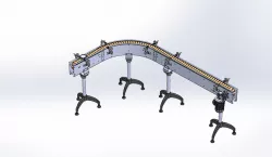 Simple table top side flexing chain conveyor