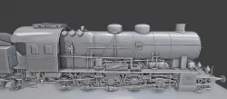 Steam Locomotive Train 3D model