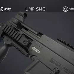 UMP Submachine Gun Low-poly  3D model