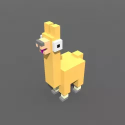 Voxel Llama Low-poly  3D model