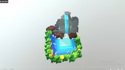 Waterfall and Nature Model Low-poly  3D model