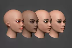 Woman Head Collection Low-poly  3D model