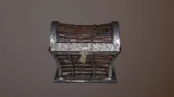 Wooden Low Poly Treasure Chest Low-poly  3D model