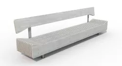 Wooden ribbed bench 3D model