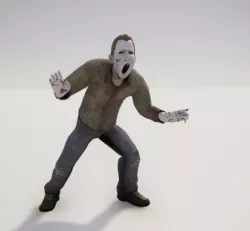 Zombie Male 1 - Animated Low-poly  3D model