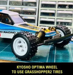 Custom Wheel for Kyosho Optima to use Tamiya Grasshopper2 tires