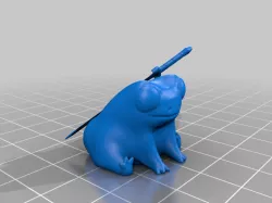 Fred the Frog but he's thicc with sword