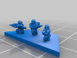 Half-Hex Infantry Stands (3person, Rfl/Rfl+LAW)