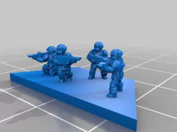 Half-Hex Infantry Stands (4person, Rfl/Rfl+LAW)