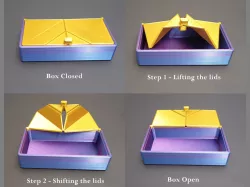 Luxurious Storage Box with Origami Folding Lid(s)