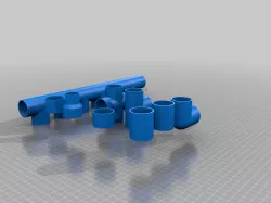 My Customized OpenSCAD pipe/round duct fittings library. Parametric