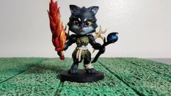 Chibi Female Tabaxi Druid w/ Flame Blade
