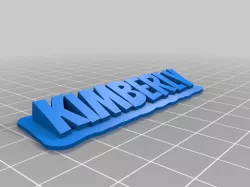 Kimberly Sweeping 2-line name plate (text)