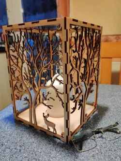 candle holder laser cut Tree & Animals wood present A4 plywoodsheets