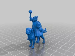 Egbert the Dragonborn Paladin mounted on Dogbert