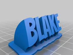 My Customized Sweeping 2-line name plate (text)