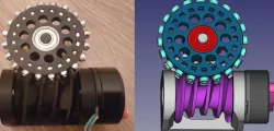 Globoid worm gearbox (20:1) with ball bearings (backdrivable)
