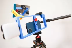 iPhone camera rig / cage with flip mirror.
