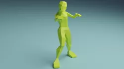 low poly zombie