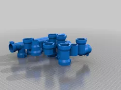 My Customized OpenSCAD pipe/round duct fittings library. Parametric