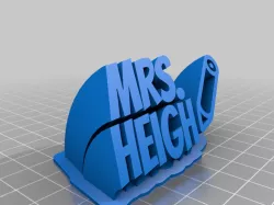 My Customized Sweeping 2-line name plate (text)