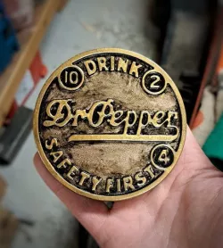 Dr Pepper sidewalk safety marker