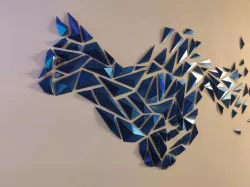 Geometric cat wall art